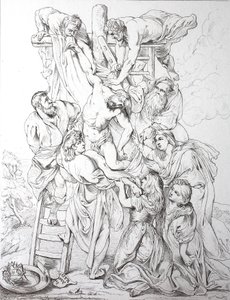 Jesus Christ, Descent from the Cross (print) by Peter Paul (after) Rubens