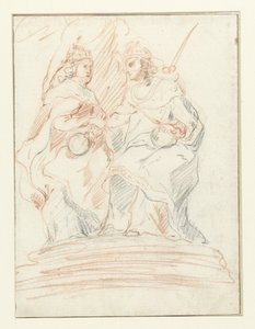 King and Queen on a Throne, with Fame Standing Behind Them by Peter Paul Rubens (possibly)