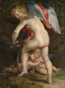 Cupid Carving His Bow by Peter Paul Rubens
