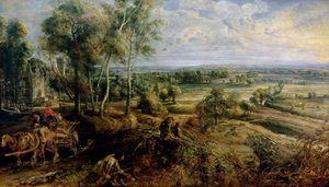 An Autumn Landscape with a View of Het Steen in the Early Morning by Peter Paul Rubens