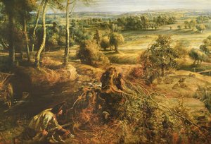An Autumn Landscape with a view of Het Steen in the Early Morning (detail)