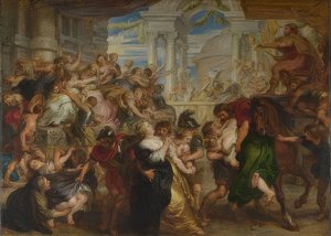 The Rape of the Sabine Women. Around 1635-40 by Peter Paul Rubens