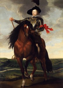 Equestrian Portrait of Crown Prince Wladyslaw Vasa with the Battle of Khotyn in the Background
