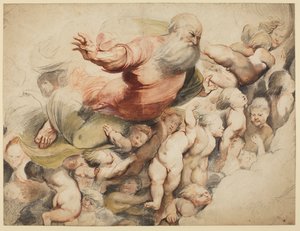 God the Father Supported by Angels, after Pordenone, 1600-03 by Peter Paul Rubens