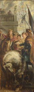 Kings Clothar and Dagobert dispute with a Herald from the Emperor Mauritius. Sketch for High Altarpiece, St Bavo, Ghent by Peter Paul Rubens