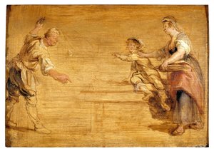 Kitchen Maid, Butcher and Boy around a Table by Peter Paul Rubens