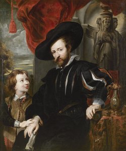 Portrait of Peter Paul Rubens with his son Albert, Mid of 17th century by Peter Paul, Rubens