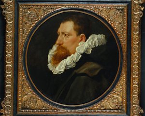 Portrait of a Gentleman, Small Bust Length, Wearing a White Ruff and Grey Cloak by Peter Paul Rubens