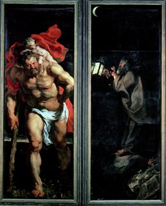 St. Christopher and the Hermit (outside shutters of the Descent from the Cross triptych) by Peter Paul Rubens