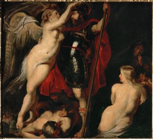 The Hero of Virtue, Mars, Crowned by the Goddess of Victory by Peter Paul Rubens