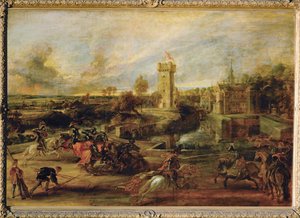 Tournament near the moat of the Castle of Steen by Peter Paul Rubens