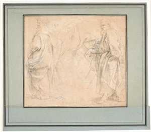 Two studies for St. Andrew and a study for an ancient priest (Melchizedek?) by Peter Paul Rubens