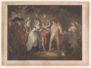 Rosalind Surprises Orlando in the Forest (Shakespeare. As You Like It) by Peter Simon