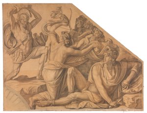 Aphrodite Protects Paris Against Menelaus by Peter von Cornelius