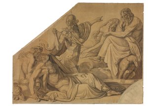 The Dream of Agamemnon. Cartoon for the Ceiling Paintings of the Munich Glyptothek by Peter von Cornelius
