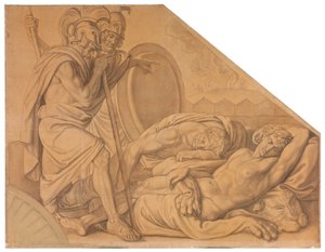 Nestor and Agamemnon Wake Diomedes by Peter von Cornelius
