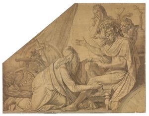 Priam Begs Achilles for the Body of His Son Hector. Cartoon for the Ceiling Paintings of the Munich Glyptothek by Peter von Cornelius