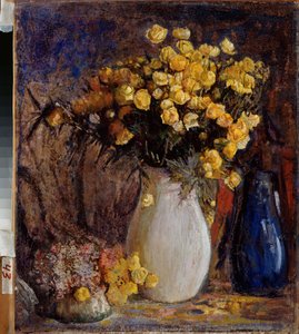 Water Lilies in a White Jug