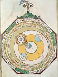 Table of movements of Moon in relation to Sun, from Astronomicum Caesareum by Petrus Apianus
