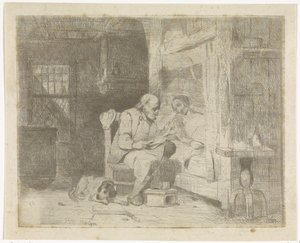 Old Man Reading to His Wife