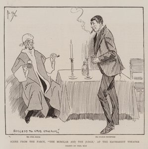 Scene from the Farce, The Burglar and the Judge by Phil May