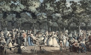 The Public Promenade at Palais-Royal by Philibert Louis Debucourt