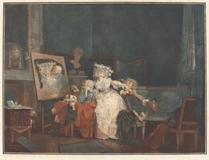 The Two Kisses by Philibert Louis Debucourt