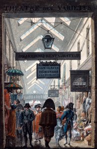 The Shopping Arcade des Panoramas in Paris by Philibert Louis Debucourt