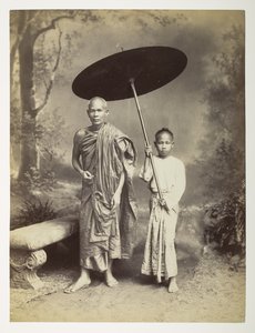 Burmese Monk and Attendant