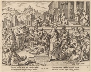 Saint Peter Healing the Sick with His Shadow by Philip Galle after Maerten van Heemskerck