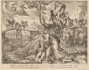 The Baptism of the Eunuch by Saint Philip by Philip Galle after Maerten van Heemskerck