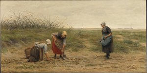 Women from Scheveningen Harvesting Potatoes in a Field