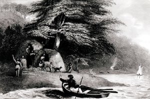 Fuegian Wigwams at Hope Harbour in the Magdalen Channel, engraved by S. Bull by Philip Parker King