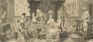Elegant Society at Round Table, c1700