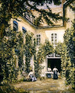 Figures in a Courtyard, Montreuil-sur-Mer