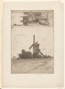 Mill in Meadow Landscape and View in Ravenstein Street, Brussels by Philip Zilcken (signed by artist)