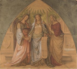 Allegorical Figures of Architecture, Sculpture and Painting by Philipp Veit