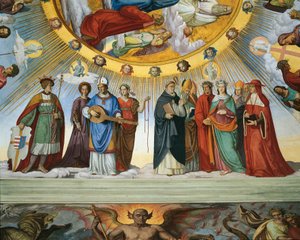 Dante and Beatrice speak to the teachers of wisdom, from 