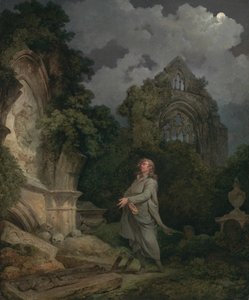A Philosopher in a Moonlit Churchyard by Philippe-Jacques de Loutherbourg