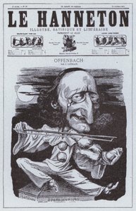 Caricature of the German-born French Composer Jacques Offenbach by Philippe Auguste Cattelain