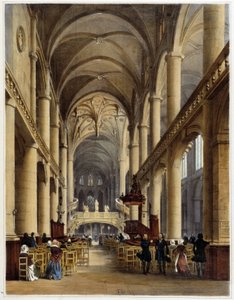 Interior of the Church St Etienne du Mont - in Promenade dans Paris et ses environs, drawings by Jacottet and Benoist, ed. Gihaut Frères