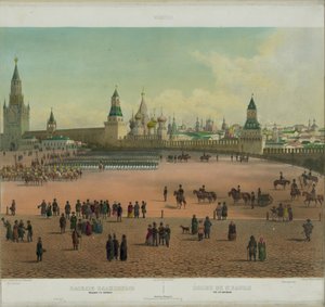 The Basil Cathedral at the Red Square in Moscow from a panoramic view of Moscow in 10 parts by Philippe Benoist