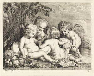 Christ, John the Baptist and Two Putti