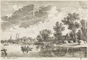 River Landscape with Rowboat