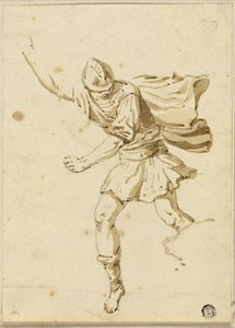 Running Roman Warrior, Pointing Upwards with Right Hand by Philippe Louis Parizeau