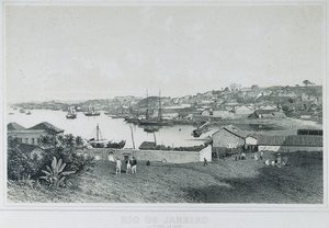 Nine Panoramic Views of Rio de Janeiro: A Prainha (da Saude) by Philippe and Ciceri Eugene Benoist