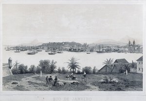 Nine panoramic views of Rio de Janeiro: Da Ilha das Cobras by Philippe and Ciceri Eugene Benoist