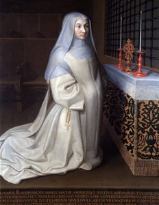 Portrait of Claudia (Claude) Baudran, inmate of the convent of Port Royal des Champs by Philippe de (attr. to) Champaigne
