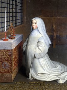Portrait of Marguerite Périer, inmate of the convent of Port Royal des Champs and niece of Pascal (To Christ the Savior: Marguerite Périer, a 10-year-old girl whose left eye was healed in contact with the invigorating thorn)