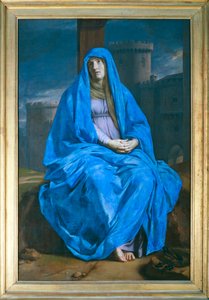 Virgin in Mourning with the Cross at Her Feet